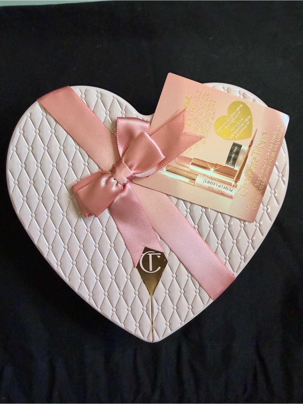 Charlotte Tilbury Heart-Shaped Pink Gift Box with 4pc eye and lip make up